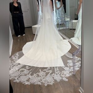 Ivory Floral Cathedral Length Veil
